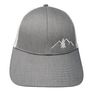 Mountain Pine Tree Snapback Trucker Hat Gray One Size Adjustable Mesh Back Haka
